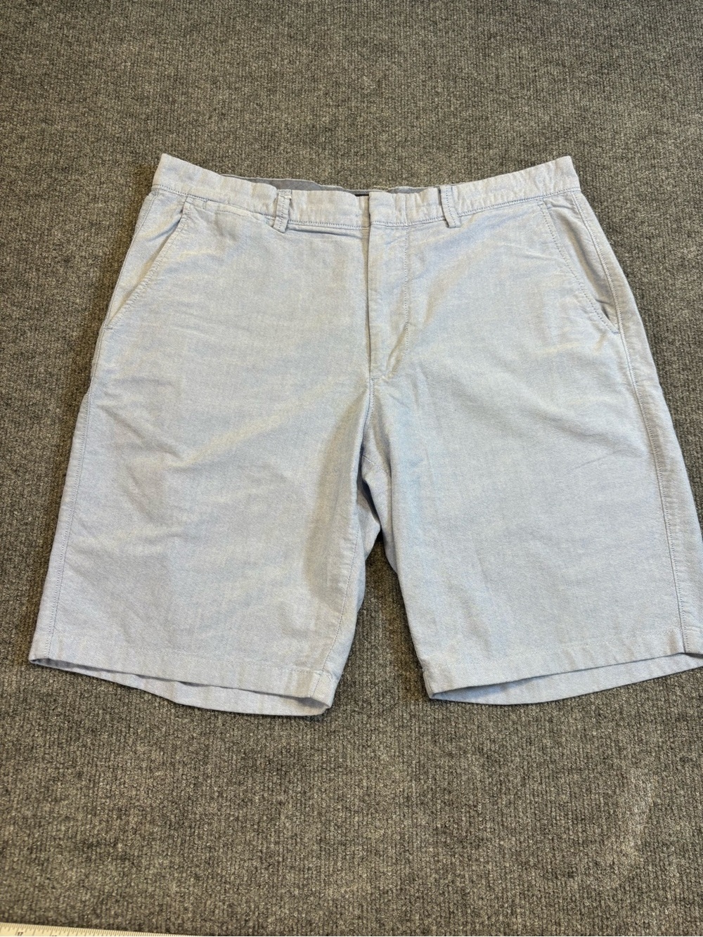J.Crew Men's Oxford Chino Shorts Light Blue Size 35 Cotton 10" Inseam F8714